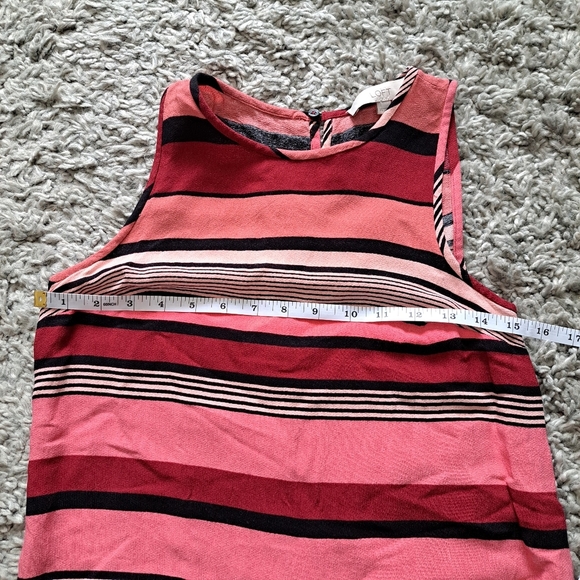 LOFT | Shades of pink & red striped sleevless womens dress - Picture 9 of 12